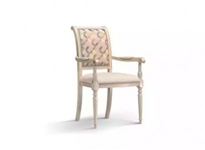 Esszimmer Holz Stühle Polster mit Armlehne Beige Stuhl Design Lehnstuhl