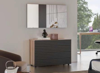 Schminktisch Natural Walnut - Matt juta Spiegel Schlafzimmer Modern