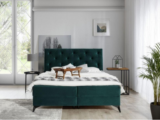 Luxus Boxspring Bett Stoff Hotel Grün Betten Schlafzimmer Möbel Design Samt Neu
