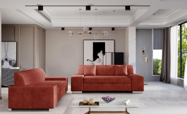 Sofagarnitur 3+2 Sitzer Garnituren Wohnlandschaft Sofas Couchen Polster Gelb Neu