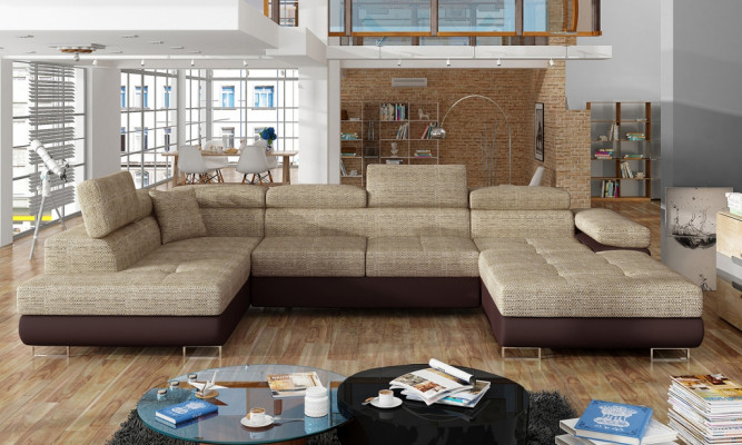 Stoff U-Form Couch Wohnlandschaft Ecksofa Garnitur Modern Design Sofa Modern Neu