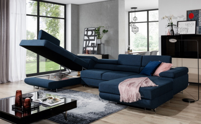 Stoff U-Form Couch Wohnlandschaft Ecksofa Garnitur Modern Design Sofa Modern Neu