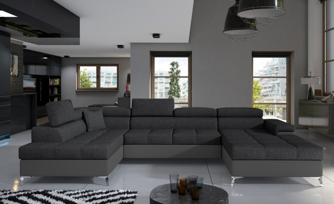 Stoff U-Form Couch Wohnlandschaft Ecksofa Garnitur Design Modern Sofa Modern Neu