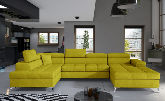 Stoff U-Form Couch Wohnlandschaft Ecksofa Garnitur Design Modern Sofa Modern Neu