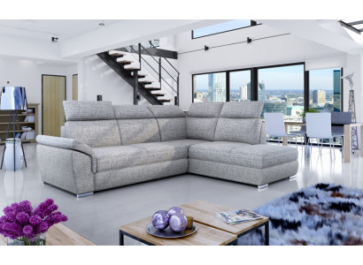 Stoff Ecksofa L-Form Sofa Couch Design Polster Modern Textil Bettfunktion neu