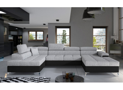 Stoff U-Form Couch Wohnlandschaft Ecksofa Garnitur Design Modern Sofa Modern Neu