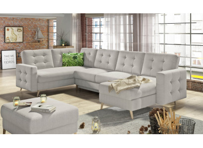 U-Form Couch Wohnlandschaft Ecksofa Garnitur Modern Design Sofa textil Stoff neu