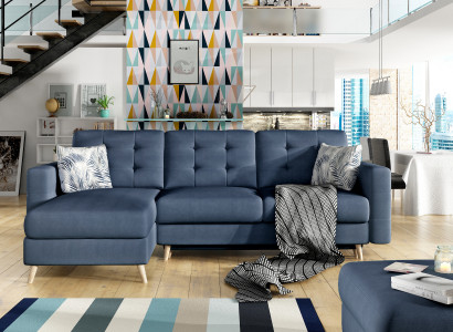 Design Ecksofa Schlafsofa Bettfunktion Couch Textil Leder Polster Sofas Neu