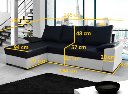 Design Ecksofa Schlafsofa Bettfunktion Couch Leder Polster Textil Sofas