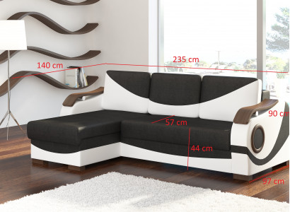 Design Ecksofa Perto Bettfunktion Couch Polster Textil Sofas Couchen Schlaf