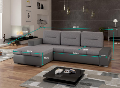 Design Ecksofa Ottavio Bettfunktion Couch Wohnlandschaft Sofas Schlaf Sofa