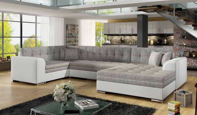 Design Ecksofa Bettfunktion Sofa Couch Polster Sofas Couchen Wohnlandschaft