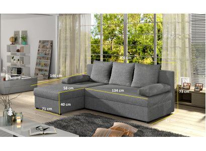 Moderne Schlafsofa Couch Polster Sitz Garnitur L Form Textil Stoff Sofas Leder