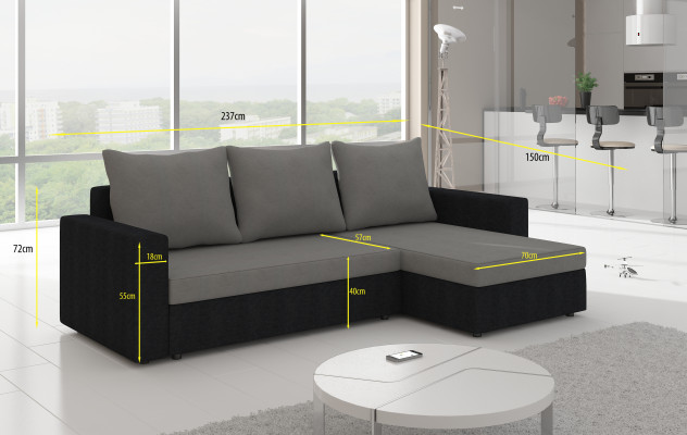 Klassische Ecksofa Schlafsofa Couch Polster Eckgarnitur Ecksofa Bettfunktion