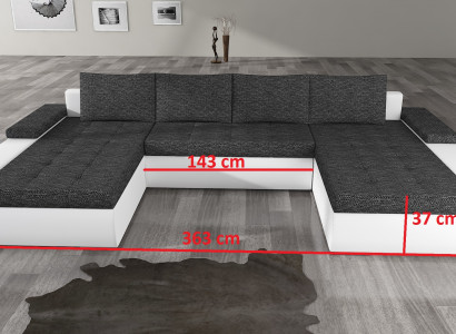 Wohnlandschaft Wohnzimmer Leder Sofa Couch Polster Sitz Ecksofa Garnitur