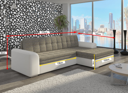 Design Schlafsofa Sofa Polster Wohnzimmer Ecksofa Couch Textl Stoff