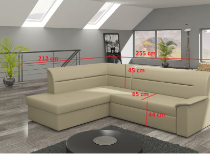Design Ecksofa Elano L-form Bettfunktion Couch Leder Textil Sofas 