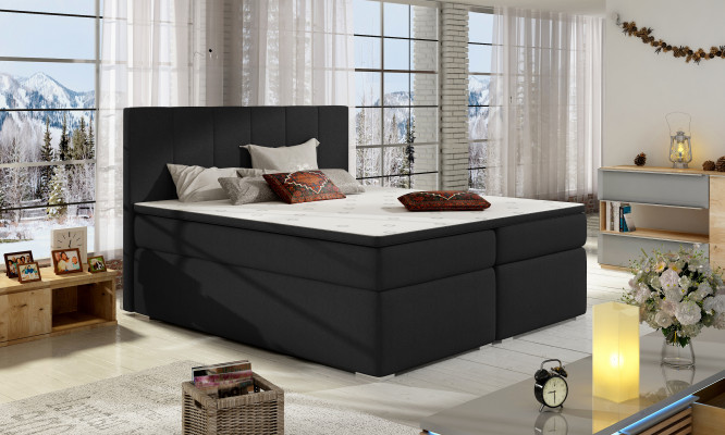Lederbett Polster Bett Boxspring Betten 180x200cm Bettkasten Matratze