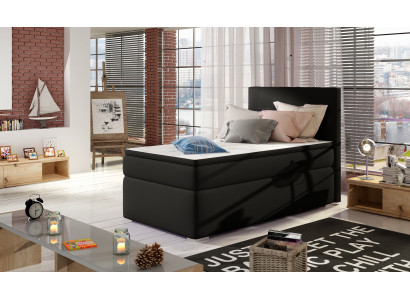 Boxspring Bett Hotel Betten 90x200cm Leder Komplett Bettkasten Topper