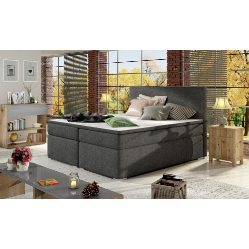 Lederbett Polster Bett Boxspring Betten Bettkasten Matratze Topper