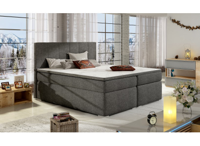 Lederbett Polster Bett Boxspring Betten 180x200cm Bettkasten Matratze