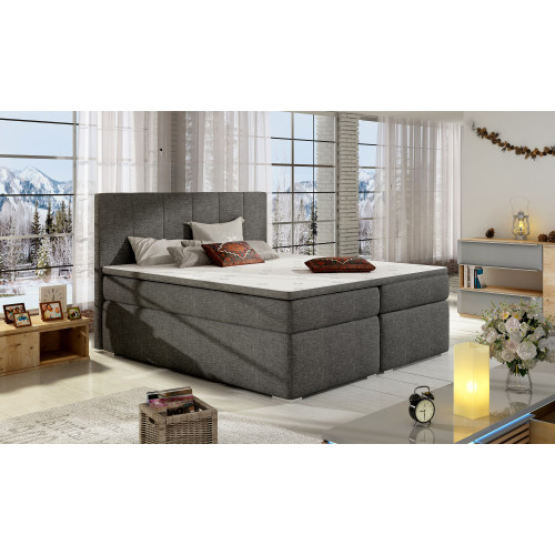Lederbett Polster Bett Boxspring Betten 180x200cm Bettkasten Matratze