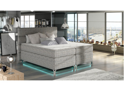 Boxspring Bett 180x200cm Betten Hotel Leder Komplett Bettkasten Topper