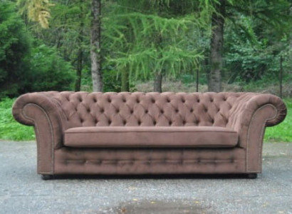 Sofa 3 Sitzer Stoff Design Couch Polster Sofas Textil Modern Chesterfield Beige