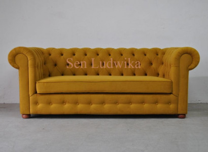 Chesterfield Dreisitzer Samt Couch Polster Schlaf Sofa Couch Bettfunktion Neu
