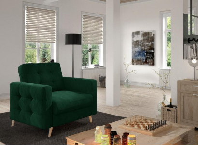 Sessel Stuhl Esszimmer Fernseh Lounge Sitz Grün Modern Design Polsterstuhl Neu