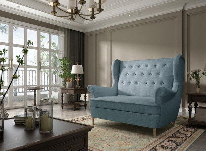 Bank Chesterfield Zweisitzer 2er Sitzer Sofa Couch Polster Samt Couchen