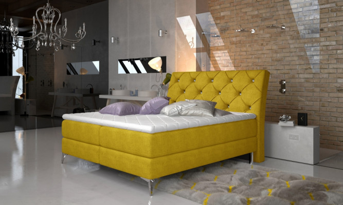 Designer Bett Schlafzimmer Betten Textil Hotel Polster Chesterfield Boxspring