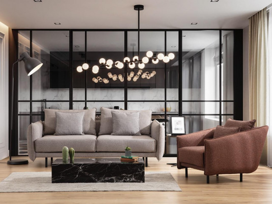 Dreisitzer Couch Sofa Möbel Einrichtung Couchen Sofas Polster grau Neu