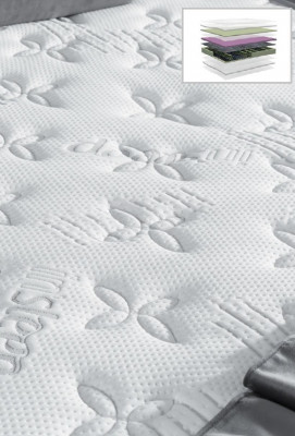 Schlafzimmer Set Grau Metall Bett Boxspring Design 2x Nachttische Neu 3tlg.