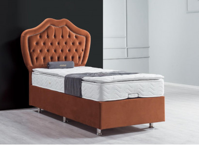 Bett Braun Einzelbett Boxspring Betten Luxus Schlafzimmer Chesterfield