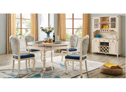 Klassische Esszimmer Garnitur Tisch mit 4 Stühlen Set Stuhl Gruppe Tische 5tlg