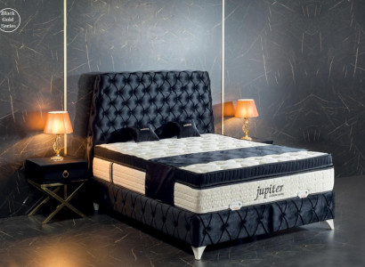 Schlafzimmer Set Schwarz Bett Nachttisch Chesterfield Betten Möbel Samt 3tlg.