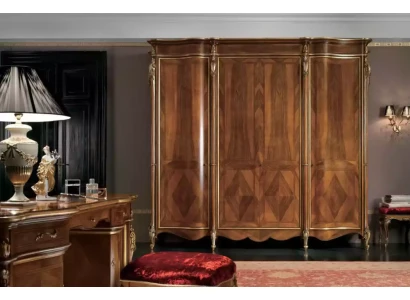 Kleiderschrank Stil Möbel Klassischer Schrank Holz Schlafzimmer Braun