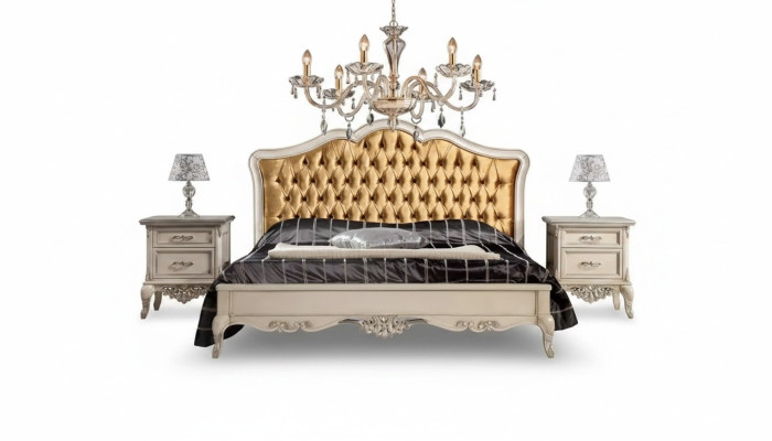 Bett 2x Nachttisch 3tlg. Schlafzimmer Set Designer Luxus Betten Komplett