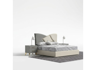 Bett 2x Nachttische Neu Luxus Komplettes Schlafzimmer Set neu grau 3tlg
