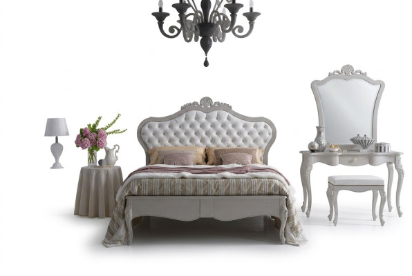 Bett Möbel Design Luxus Doppel Klassische Luxus Schlaf Zimmer Holz Neu
