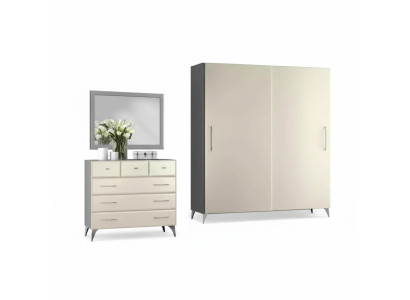 Kleiderschrank Kommode Spiegel 3tlg. Schlafzimmer  Set Design Luxus