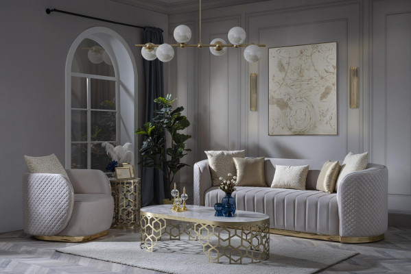 Luxus Sofa Couch 3+1 Möbel Couchen Sofagarnitur Chesterfield 2tlg.