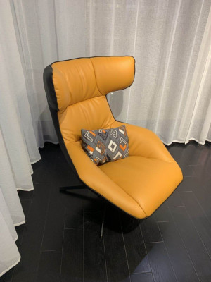Luxus Design Möbel Moderner Design Sessel 75 x 101cm Leder Wohnzimmer