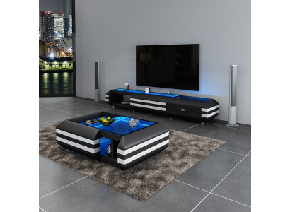 Sideboard Leder rtv beleuchtete Wohnzimmer Möbel Designer Lowboard