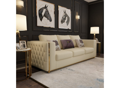 Ledersofa Couch Wohnlandschaft Garnitur Design Modern Sofas Sofa 3 Sitzer Sitz