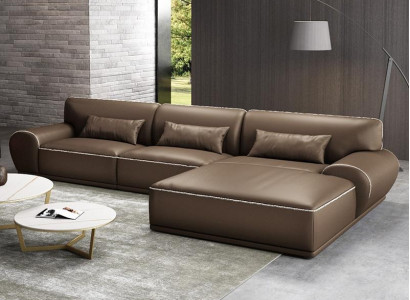 Design Eck Ecksofa L-form Modern Sofas Ledersofa Wohnlandschaft Sitz Sofa