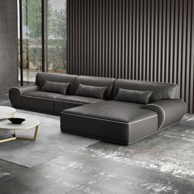 Design Eck Ecksofa L-form Modern Sofas Ledersofa Wohnlandschaft Sitz Sofa