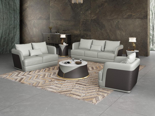 Sofagarnitur 3+2 Sitzer Wohnlandschaft Sofa Couch Polster Garnitur Ledersofa Neu