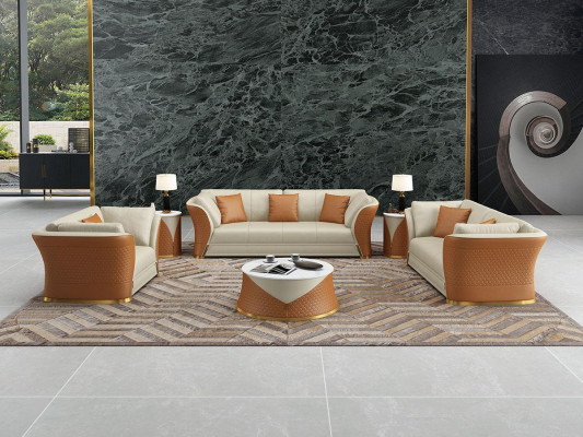 Dreisitzer Italienische Stil Möbel Sofa 3 Sitzer Modernes Sofa Ledersofa